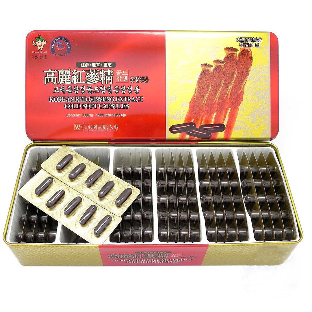 Korean Red Ginseng Extract Gold Soft Capsule - 120pcs