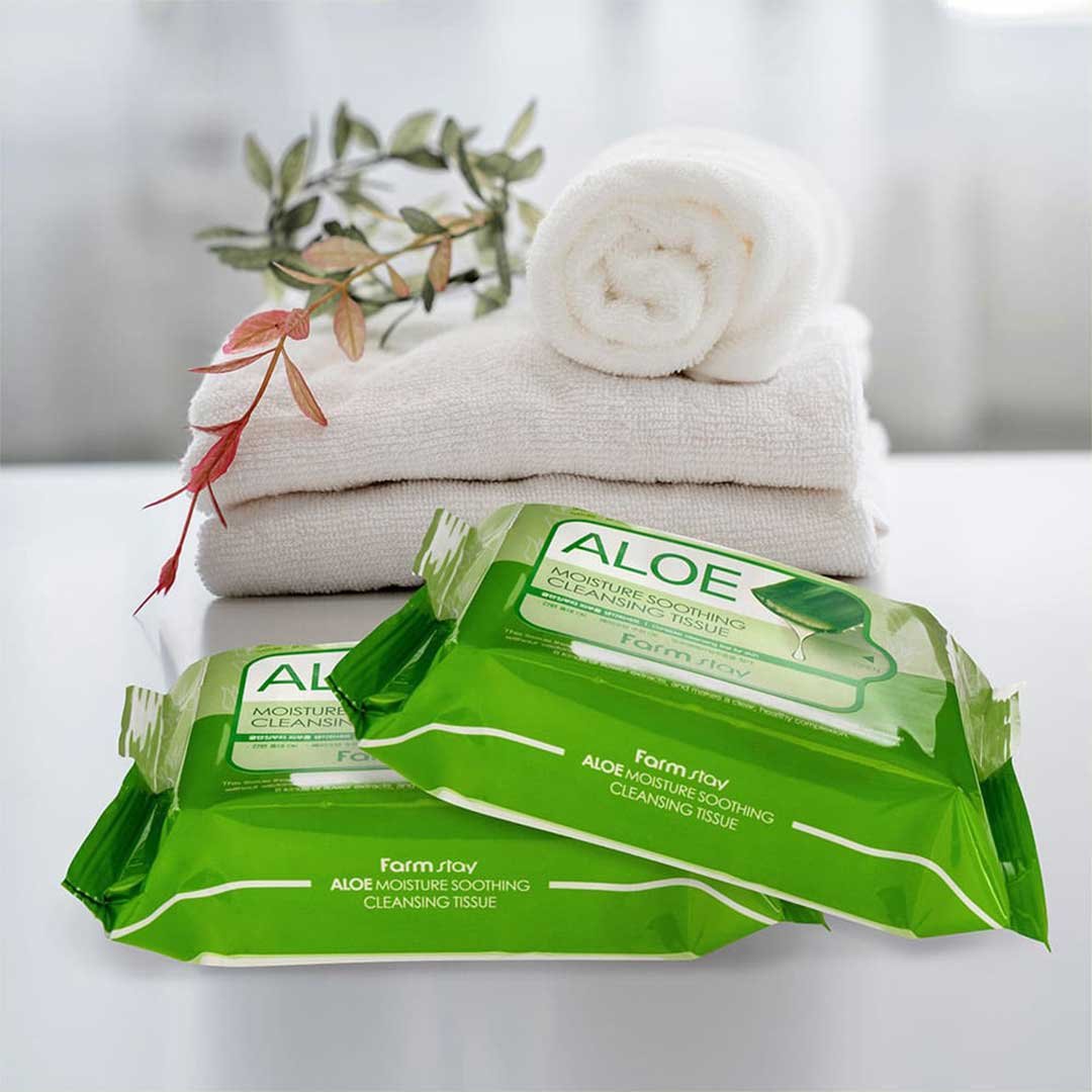 Farmstay Aloe Moisture Soothing Cleansing Tissue - 120ml